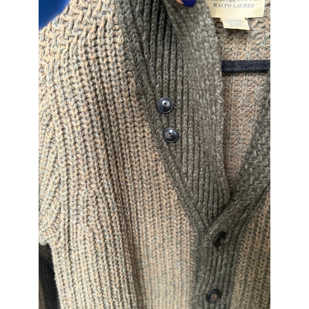Denim Supply Ralph Lauren Mens Shawl Collar Shetland Wool Cardigan Sweater Small - Picture 6 of 16